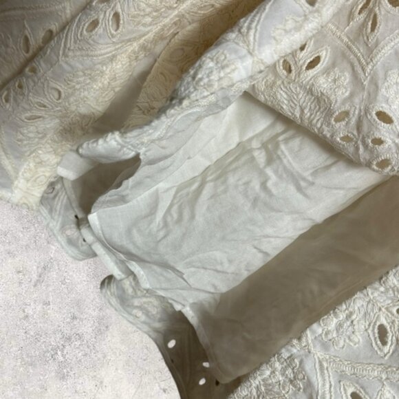 Sezane Bella Dress Ecru Embroidery White Size 40 French US 8 Romantic Maxi Boho - Picture 13 of 16